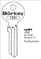 Afbeelding van Borkey 1701 Cilindersleutel voor FAB PROF.
