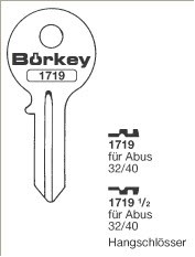 Afbeelding van Borkey 1719½ Cilindersleutel voor ABUS