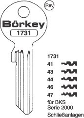 Afbeelding van Borkey 1731 41 Cilindersleutel voor BKS SER. 2000