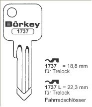 Afbeelding van Borkey 1737 Cilindersleutel voor TRELOCK