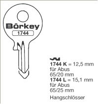 Afbeelding van Borkey 1744K Cilindersleutel voor ABUS