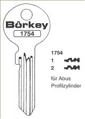 Afbeelding van Borkey 1754 1 Cilindersleutel voor ABUS