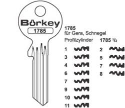 Afbeelding van Borkey 1785 1 Cilindersleutel voor GERA