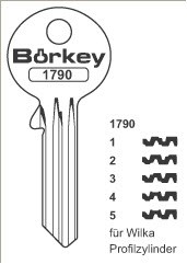 Afbeelding van Borkey 1790 1 Cilindersleutel voor WILKA