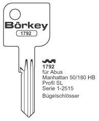 Afbeelding van Borkey 1792 Cilindersleutel voor ABUS