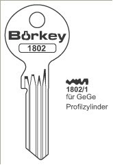 Afbeelding van Borkey 1802 1 Cilindersleutel voor GEGE