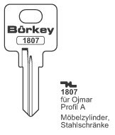 Afbeelding van Borkey 1807 Cilindersleutel voor OJMAR,PROF. A