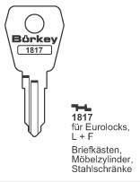 Afbeelding van Borkey 1817 Cilindersleutel voor L+F,EURO-LOCKS