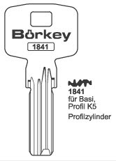 Afbeelding van Borkey 1841 Cilindersleutel voor BASI PROF. K5