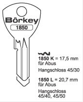 Afbeelding van Borkey 1850K Cilindersleutel voor ABUS