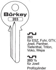 Afbeelding van Borkey 203 Cilindersleutel voor JOWIL ETC.