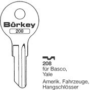 Afbeelding van Borkey 208 Cilindersleutel voor YALE BASCO