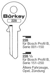 Afbeelding van Borkey 228½ Cilindersleutel voor BOSCH B 250