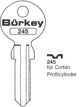 Afbeelding van Borkey 245 Cilindersleutel voor CORBIN