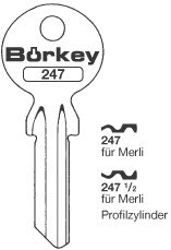 Afbeelding van Borkey 247½ Cilindersleutel voor MERLI RECHTS