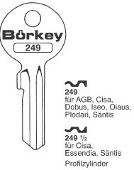 Afbeelding van Borkey 249½ Cilindersleutel voor CISA 23,2 MM