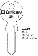 Afbeelding van Borkey 264 Cilindersleutel voor CORBIN