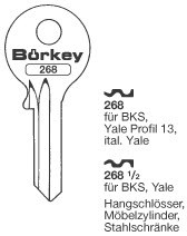 Afbeelding van Borkey 268 Cilindersleutel voor BKS YALE 13