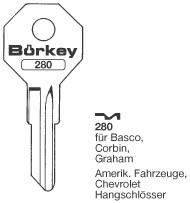 Afbeelding van Borkey 280 Cilindersleutel voor CORBIN BASCO