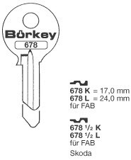 Afbeelding van Borkey 678K Cilindersleutel voor FAB 17 MM