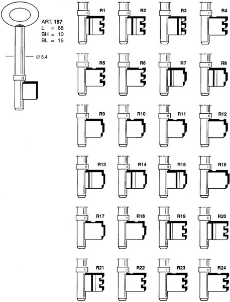 Afbeelding van Caravansleutel Legge Art 157-R2