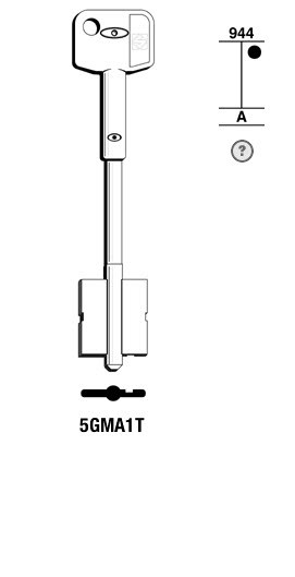 Afbeelding van Silca Dubbelbaardsleutel brass 5GMA1T