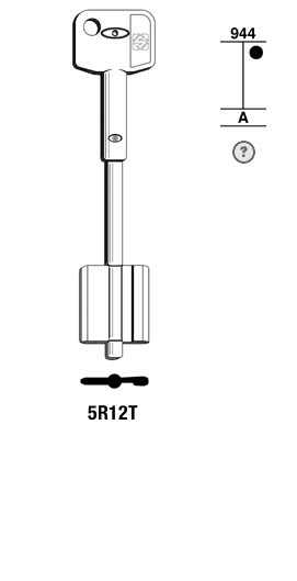 Afbeelding van Silca Dubbelbaardsleutel brass 5R12T