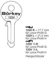 Afbeelding van Borkey Cilindersleutel 1224K