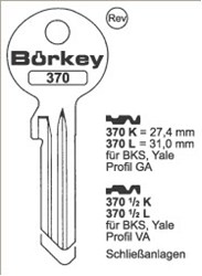 Afbeelding van Borkey Cilindersleutel 370L GA