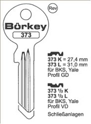 Afbeelding van Borkey Cilindersleutel 373K GD