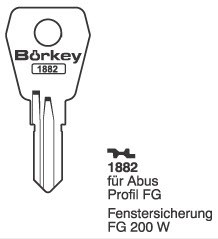 Afbeelding van Borkey 1882 Cilindersleutel voor ABUS FG 200 W