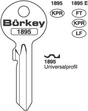 Afbeelding van Borkey 1895 Cilindersleutel voor UNIVERSAL