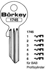 Afbeelding van Borkey 1745 6 Cilindersleutel voor BAB