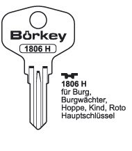 Afbeelding van Borkey 1806H Cilindersleutel voor Hoppe (HS)