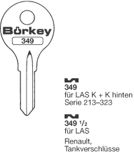 Afbeelding van Borkey 349 Cilindersleutel voor LAS RICOUARD