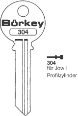 Afbeelding van Borkey 304 Cilindersleutel voor JOWIL