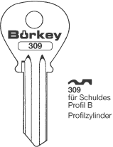 Afbeelding van Borkey 309 Cilindersleutel voor  SCHULDES B