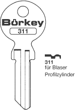 Afbeelding van Borkey 311 Cilindersleutel voor BLASER