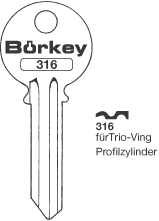 Afbeelding van Borkey 316 Cilindersleutel voor TRIO