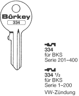 Afbeelding van Borkey 334 Cilindersleutel voor BKS ZDG VW