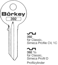 Afbeelding van Borkey 392 Cilindersleutel voor SIMECA 1C,BV