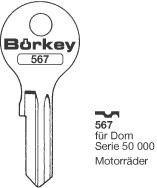 Afbeelding van Borkey 567 Cilindersleutel voor DOM 50000