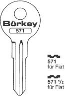 Afbeelding van Borkey 571½ Cilindersleutel voor FIAT