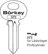 Afbeelding van Borkey 573 Cilindersleutel voor LASB. ESK.