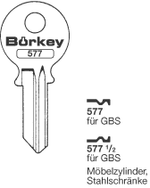 Afbeelding van Borkey 577½ Cilindersleutel voor GBS