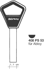 Afbeelding van Borkey 408P S53 Cilindersleutel met plastic kop