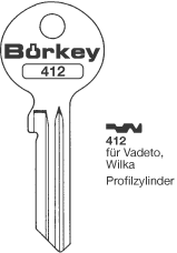 Afbeelding van Borkey 412 Cilindersleutel voor WILKA,VAD.NS