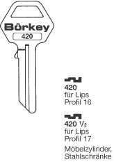 Afbeelding van Borkey 420 Cilindersleutel voor LIPS 16