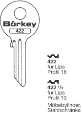 Afbeelding van Borkey 422 Cilindersleutel voor LIPS 18