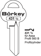 Afbeelding van Borkey 431½ Cilindersleutel voor ASSA 560B